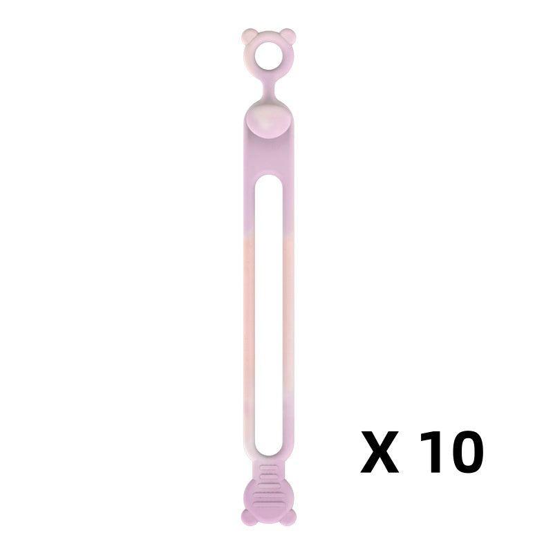 Multifunktionella kabelhållare i silikon (10-pack)