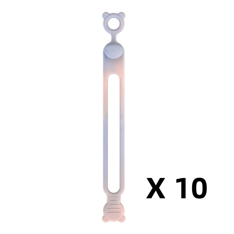Multifunktionella kabelhållare i silikon (10-pack)