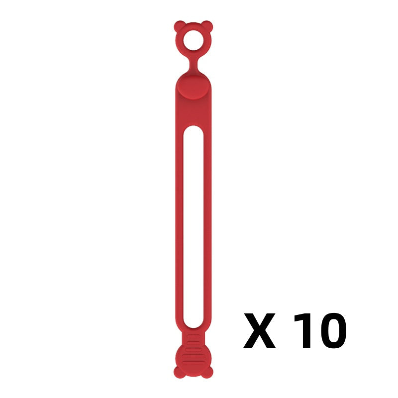 Multifunktionella kabelhållare i silikon (10-pack)