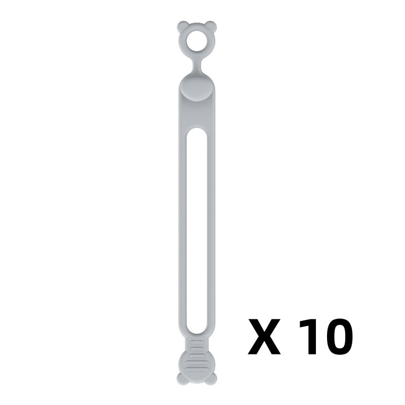 Multifunktionella kabelhållare i silikon (10-pack)