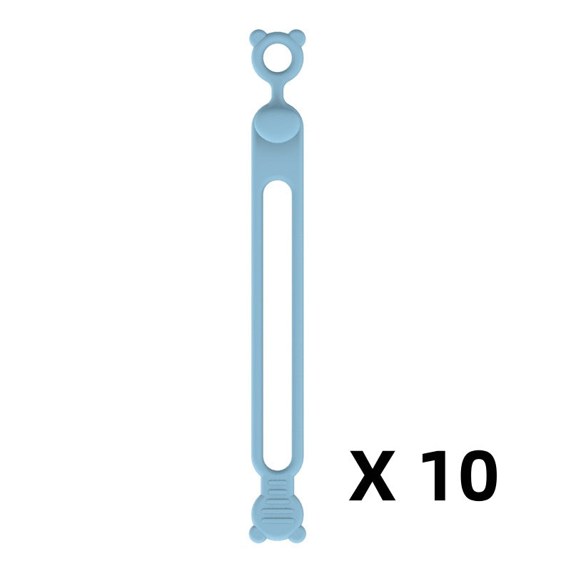 Multifunktionella kabelhållare i silikon (10-pack)