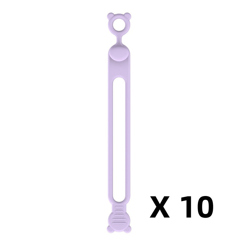 Multifunktionella kabelhållare i silikon (10-pack)