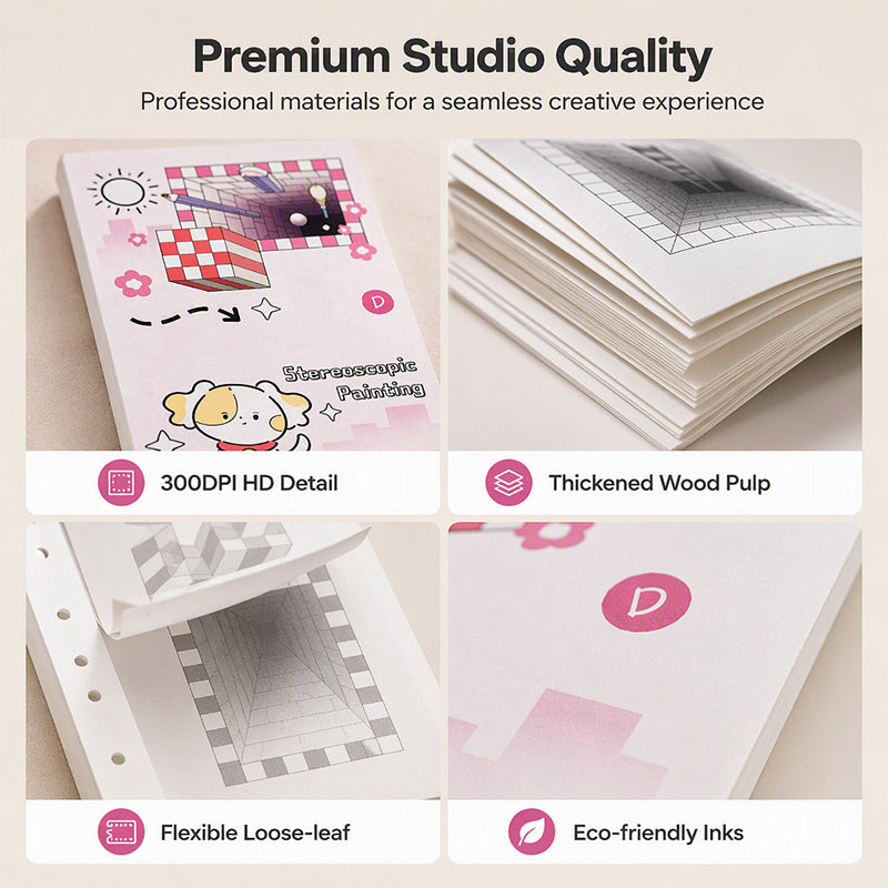 🎨 50% RABATT NU! 3D-stereoskopisk ritbok för barn – med färgläggning och pappersklippning – lås upp kreativ potential och rumsligt tänkande ✨