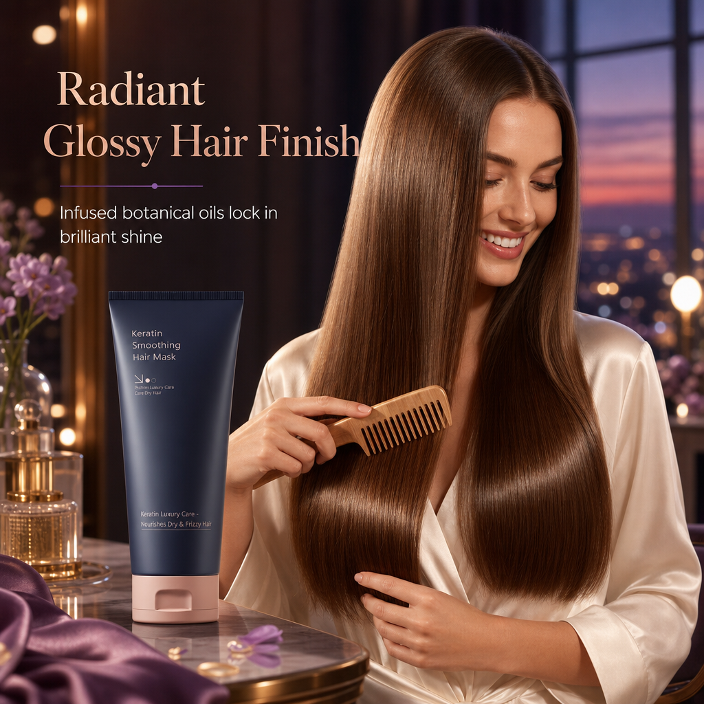 Keratin-utjämnande hårmask 320 ml – närande och reparerande behandling för torrt, frissigt och skadat hår