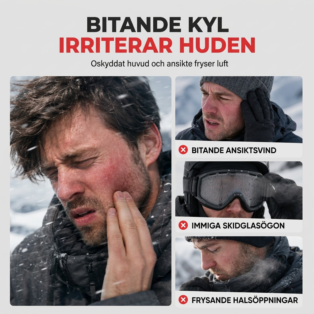 Varm vinterbalaklava för skidåkning utomhus