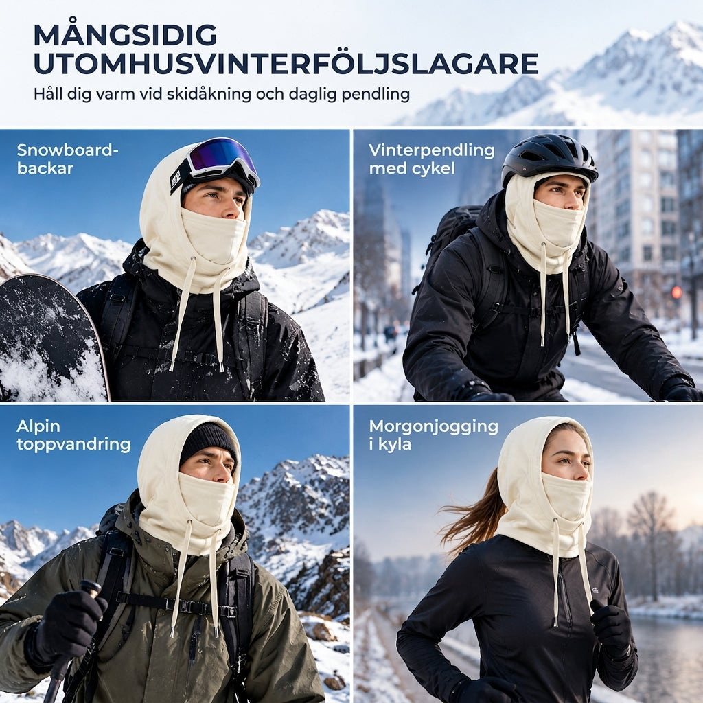 Varm vinterbalaklava för skidåkning utomhus
