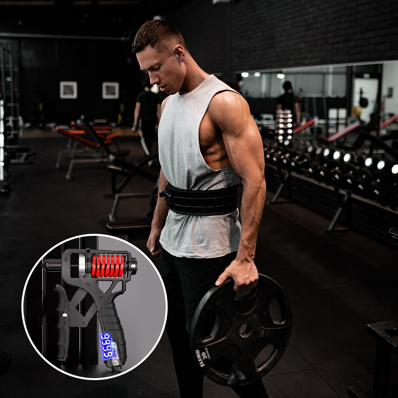 💪 50% RABATT NU! ✨ Handgreppstränare med justerbart motstånd – 5–165 kg, räknare & säkerhetshammare – perfekt för styrka, rehab och vardag 🔧