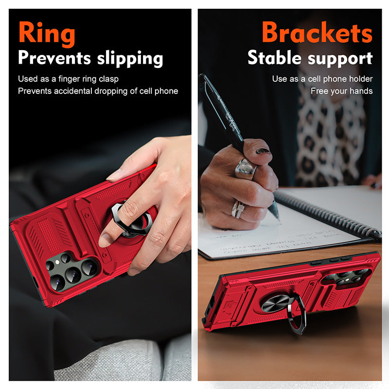 Samsung-mobilskal med korthållare & magnetiskt ringstativ