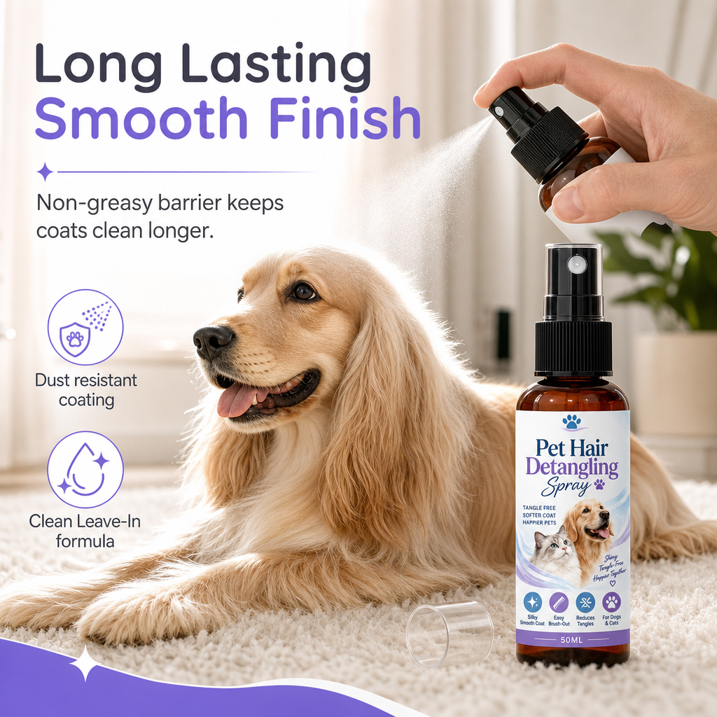 🔥50% RABATT NU! 🐾 Utglättande spray för husdjur, löser upp tovigt päls ✨