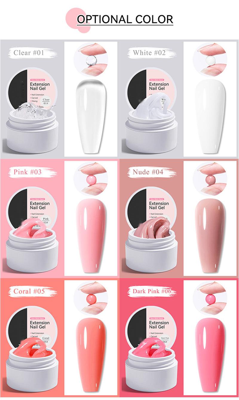 💅 Fast bygggel för naglar | 6 färger