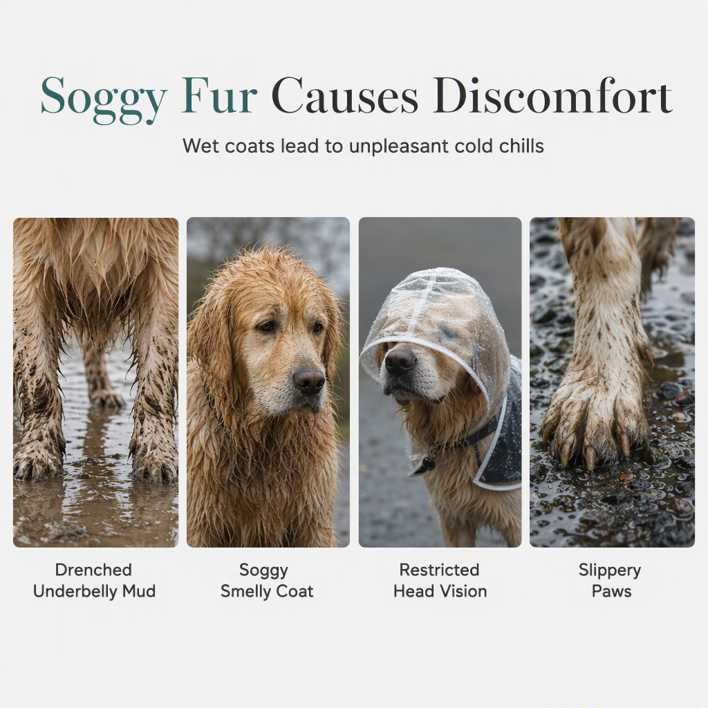📢Nyheter med 50 % rabatt🐕 Genomskinlig, vattentät regnrock för hundar – håll din valp torr och synlig under regniga promenader 🌧️