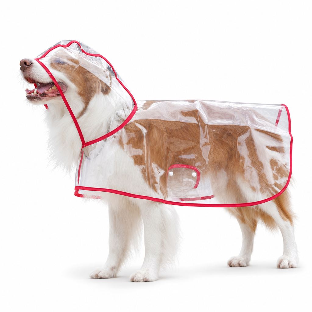 📢Nyheter med 50 % rabatt🐕 Genomskinlig, vattentät regnrock för hundar – håll din valp torr och synlig under regniga promenader 🌧️