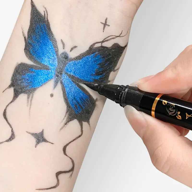 ⏳ Tidsbegränsat erbjudande ⏰🎨 Set med 10 pennor för tillfälliga tatueringar – pennor för kreativ kroppskonst ✨
