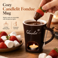 🍪Populært tilbud – 50 % RABAT☕ Keramisk fonduekrus til chokolade & ost med gaffel – perfekt til hyggelige aftener & gaver🍫