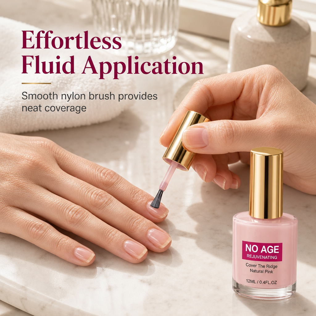 Glansig, nude-rosa nagelfyllare och utjämnande behandling för ojämna naglar, 12 ml