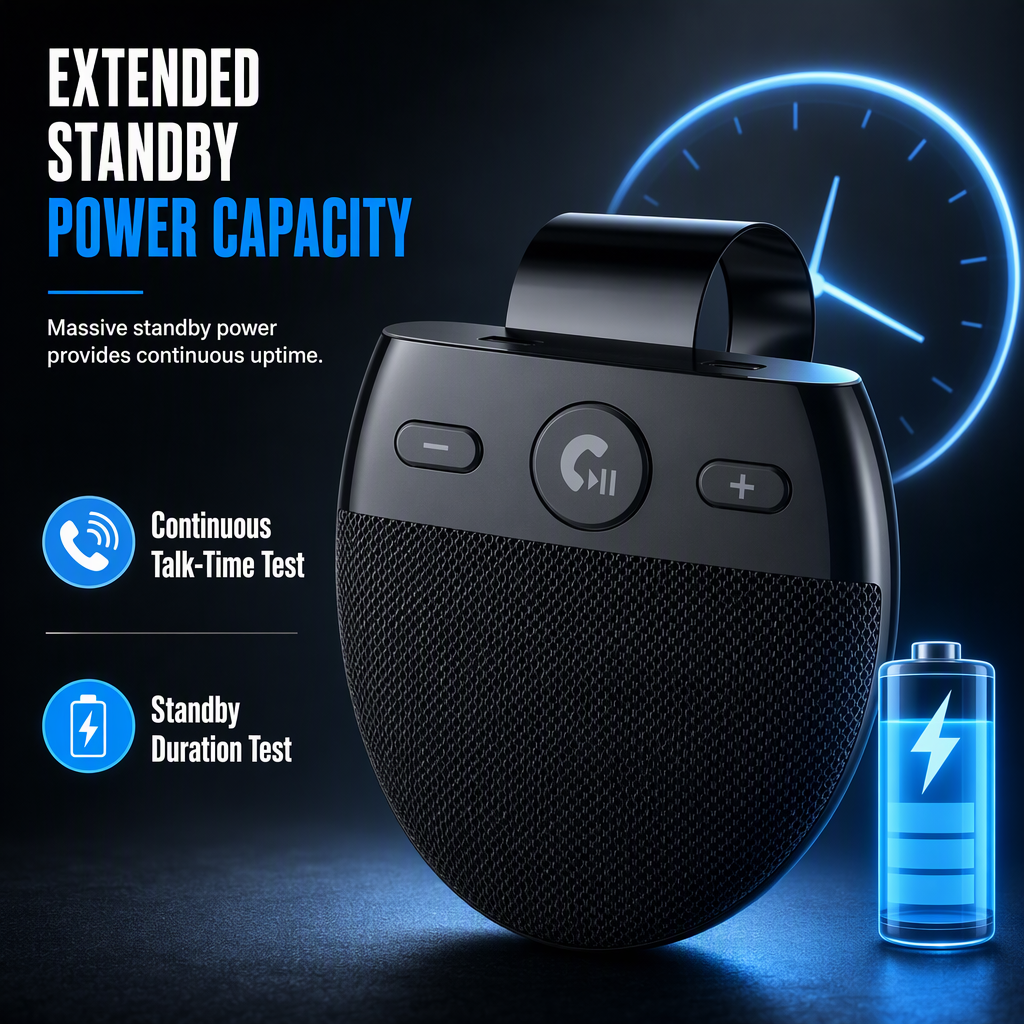 📢📢 50% RABATT🚗SP11 Bluetooth-handsfreehögtalare för bilens solskydd – vibrationsaktiverad automatisk start, A2DP-stöd och röstmeddelande för nummerpresentation