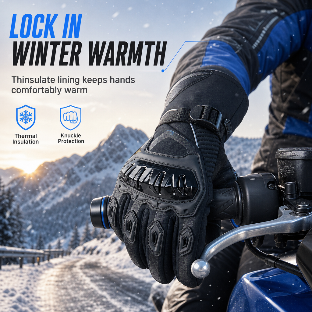 🧤 50% RABATT NU! 🏍️ Tjocka varma vattentäta motorcykelhandskar – vindblockerande, stötdämpande & greppsäkra – perfekt för kalla vinterturer ✨