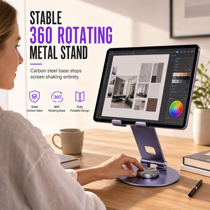 📢📢 50% RABATT✨Premium mobilställ i helmetall – 360° roterande skrivbordshållare