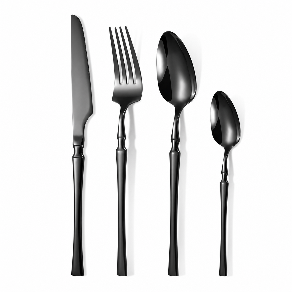 Bestickset i 304 rostfritt stål med smal design – elegant set med knivar, gafflar och skedar för hemmet