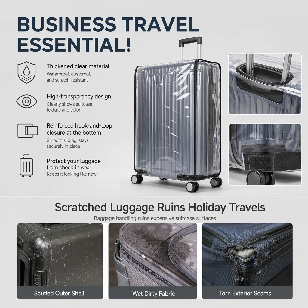 ✈️50% RABATT! 🧳 Vattentätt och reptåligt resväsköverdrag – håll din resväska helt ny på varje resa ✨