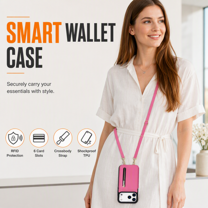 Vikbart crossbody-plånboksfodral för mobiltelefon