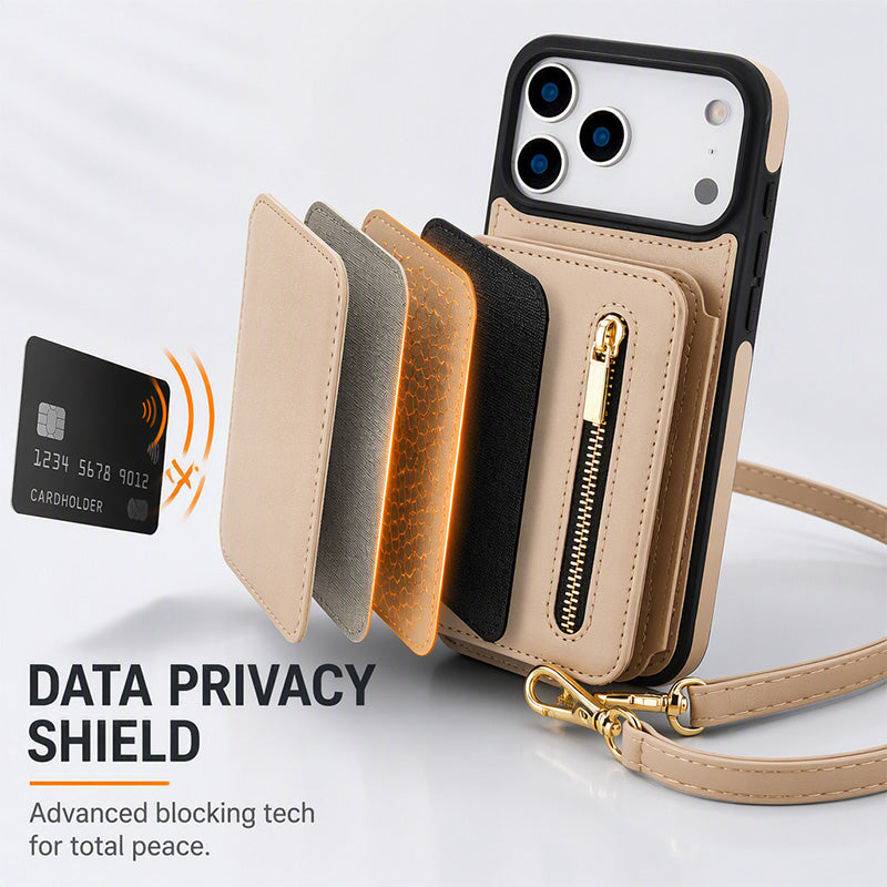 Vikbart crossbody-plånboksfodral för mobiltelefon