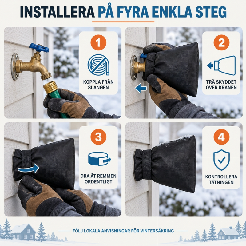 Utomhusskydd för vattenkran mot frost på vintern