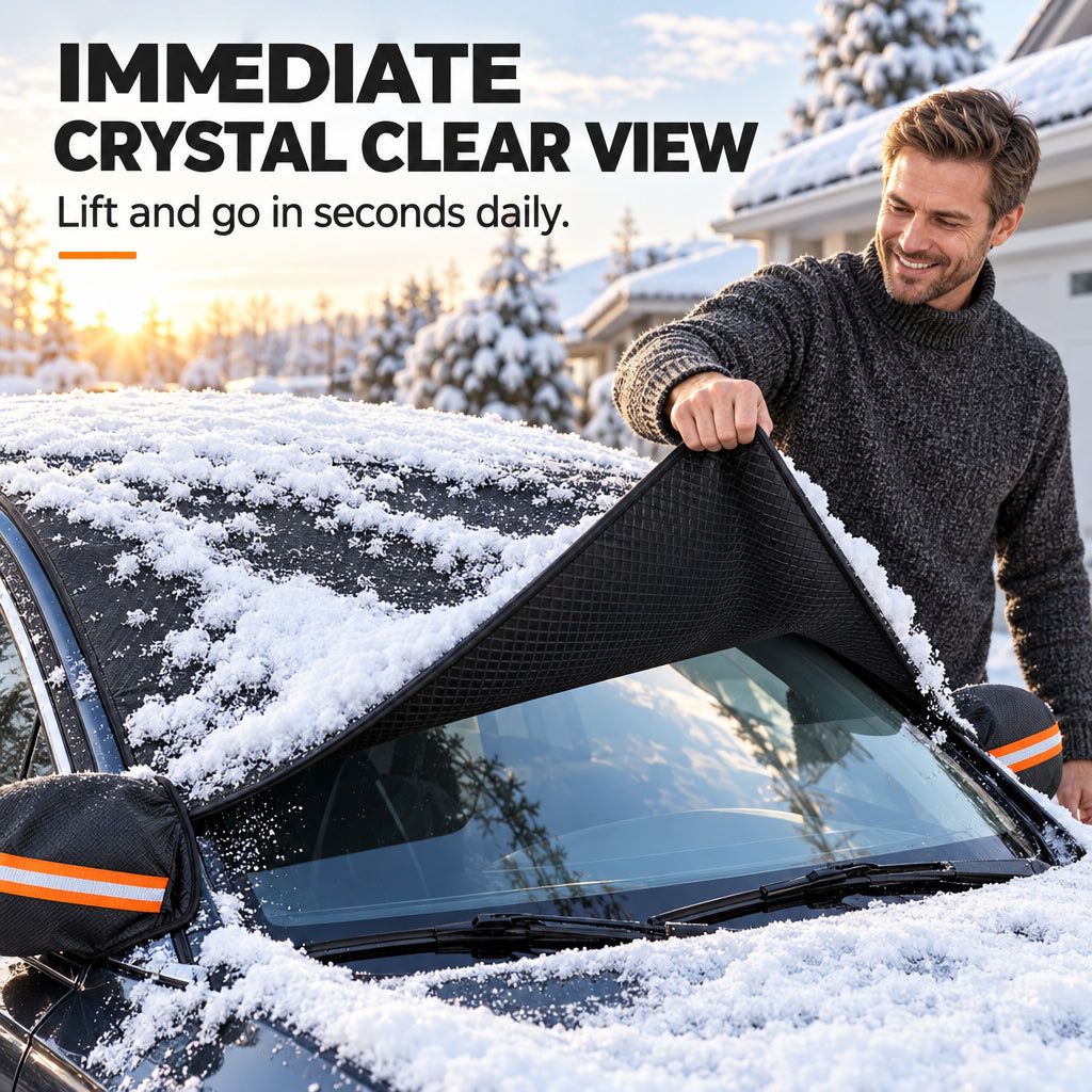 mapeelow™ Extra tjockt vindruteskydd för bil för alla årstider, skydd mot snö, frost och sol