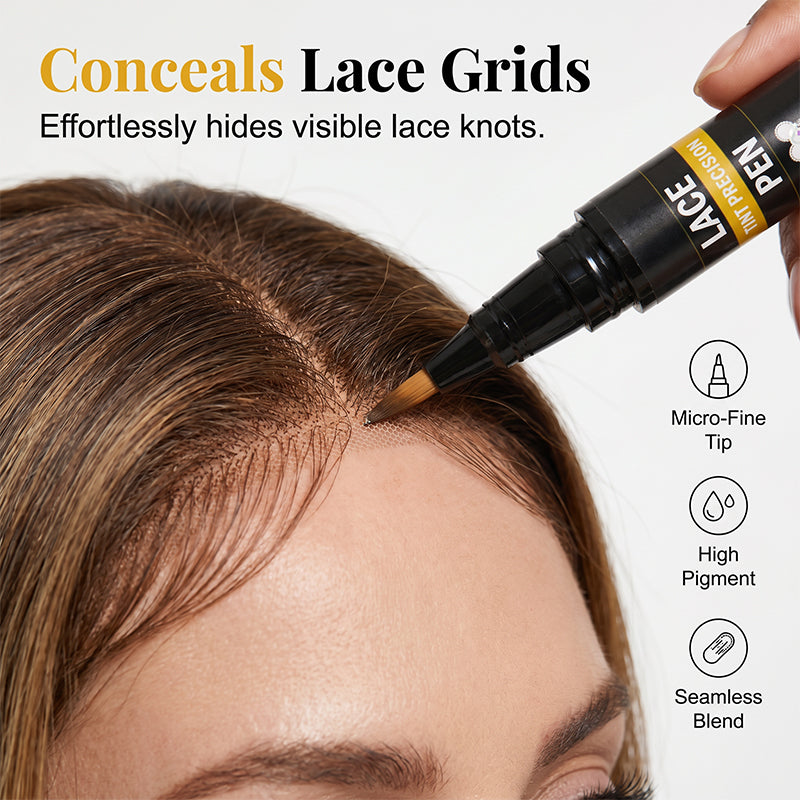 Dölj lace-knutar direkt! Svettålig scalp-tint-penna för peruk