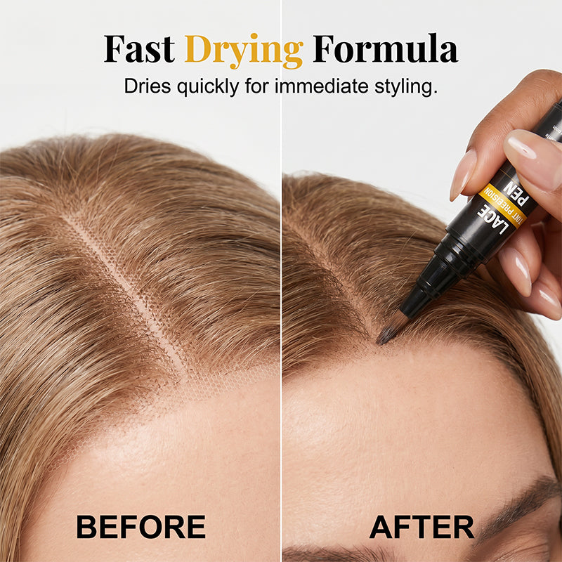 Dölj lace-knutar direkt! Svettålig scalp-tint-penna för peruk