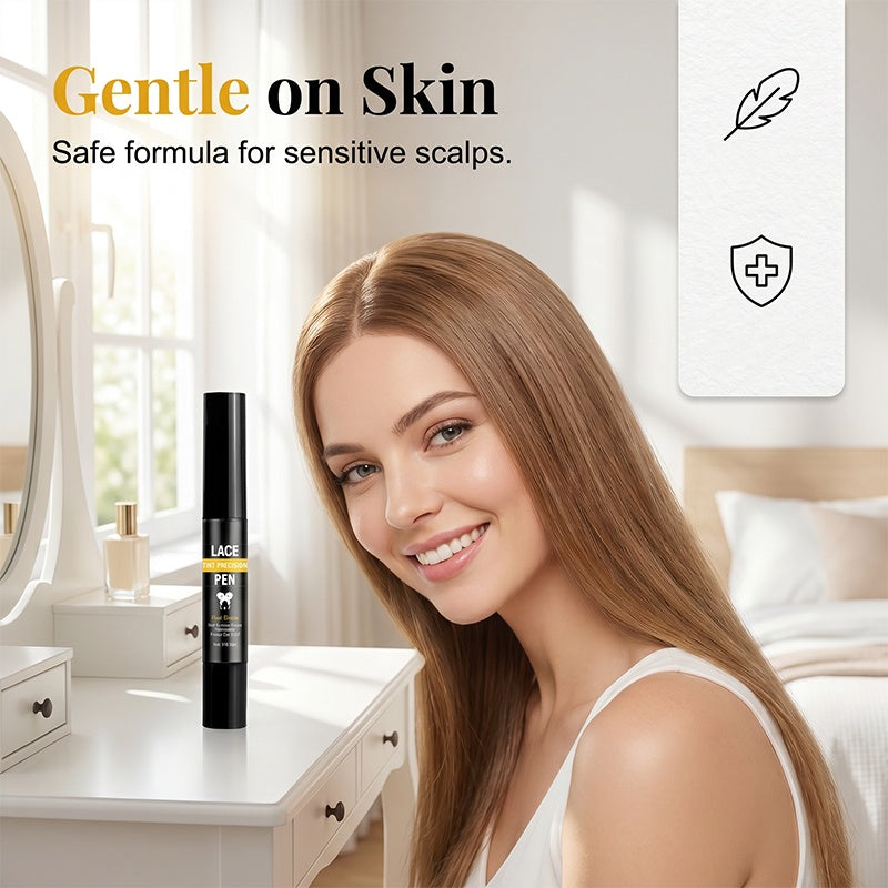 Dölj lace-knutar direkt! Svettålig scalp-tint-penna för peruk