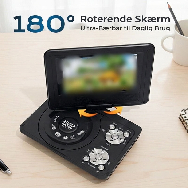 📀 Bærbar DVD/EVD-afspiller – drejelig LCD-skærm & indbyggede spil