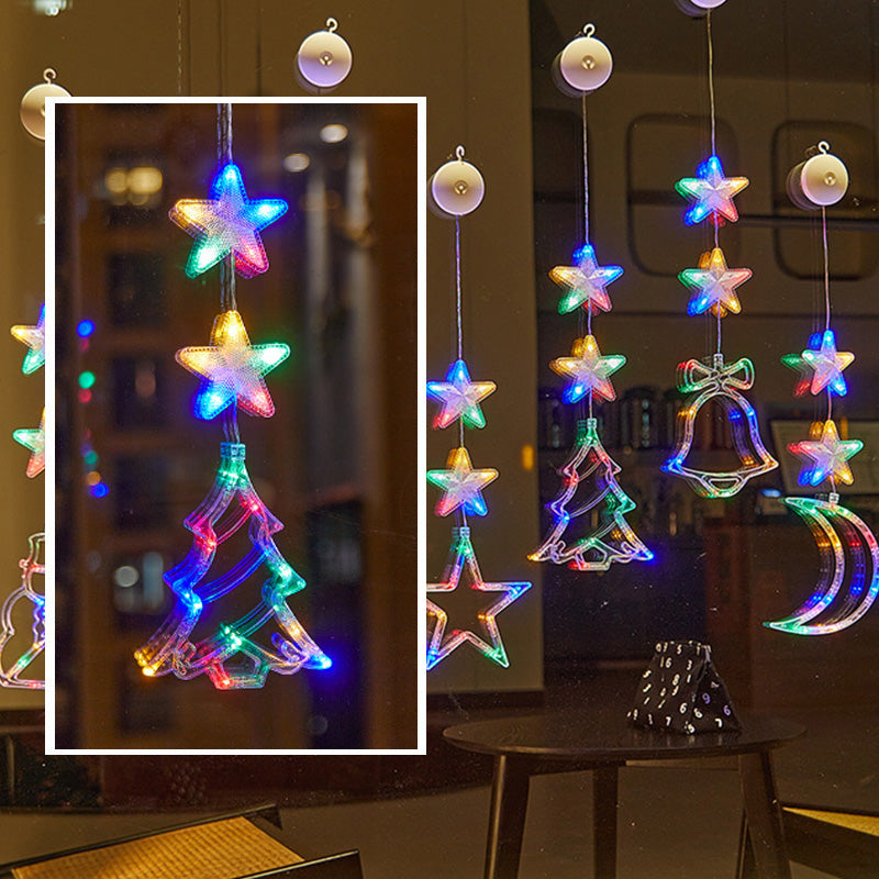 ⏳SISTA REA-DAGEN🎄❄️ DIY LED-sugkoppslampor med julsnöflingor ✨ | Batteridrivna, varmt och flerfärgat ljus, sugkoppslampor för fönster, juldekoration för hem och fest