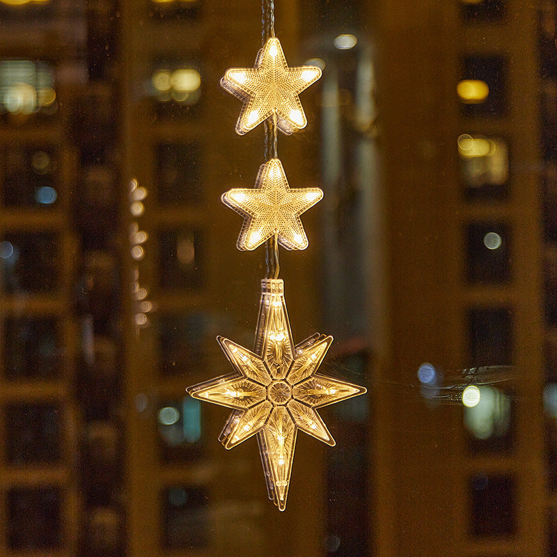 ⏳SISTA REA-DAGEN🎄❄️ DIY LED-sugkoppslampor med julsnöflingor ✨ | Batteridrivna, varmt och flerfärgat ljus, sugkoppslampor för fönster, juldekoration för hem och fest