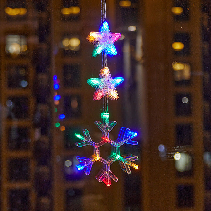 ⏳SISTA REA-DAGEN🎄❄️ DIY LED-sugkoppslampor med julsnöflingor ✨ | Batteridrivna, varmt och flerfärgat ljus, sugkoppslampor för fönster, juldekoration för hem och fest