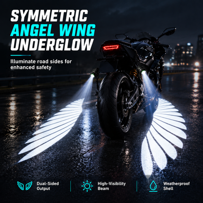 LED-markprojektionslampor med änglavingar för motorcykel