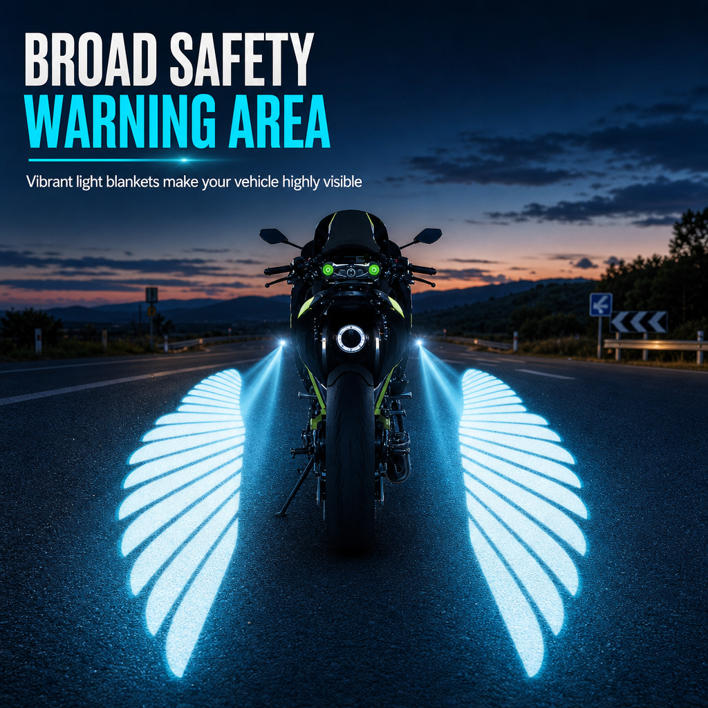 LED-markprojektionslampor med änglavingar för motorcykel