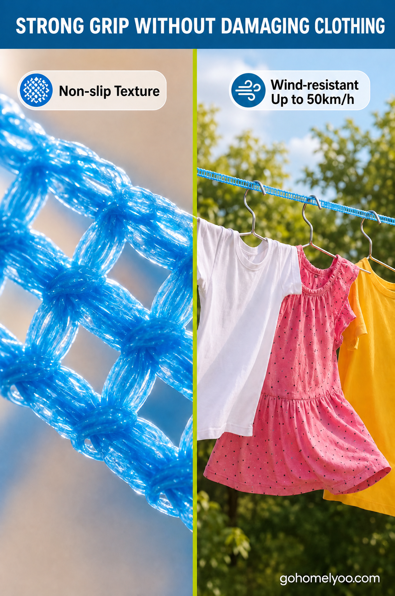 💥 KÖP 1 FÅ 1 GRATIS 🔗 Vindtät halkfri tvättlina 👕 Slipp tvättkaos i blåst 🌬️