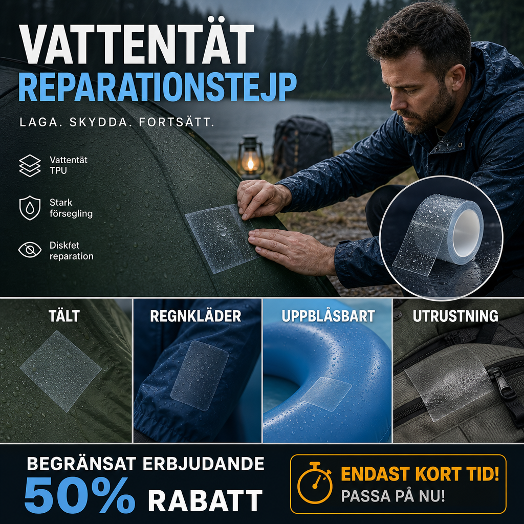 🛠️ Vattentät genomskinlig TPU-reparationstejp för tält och friluftsutrustning