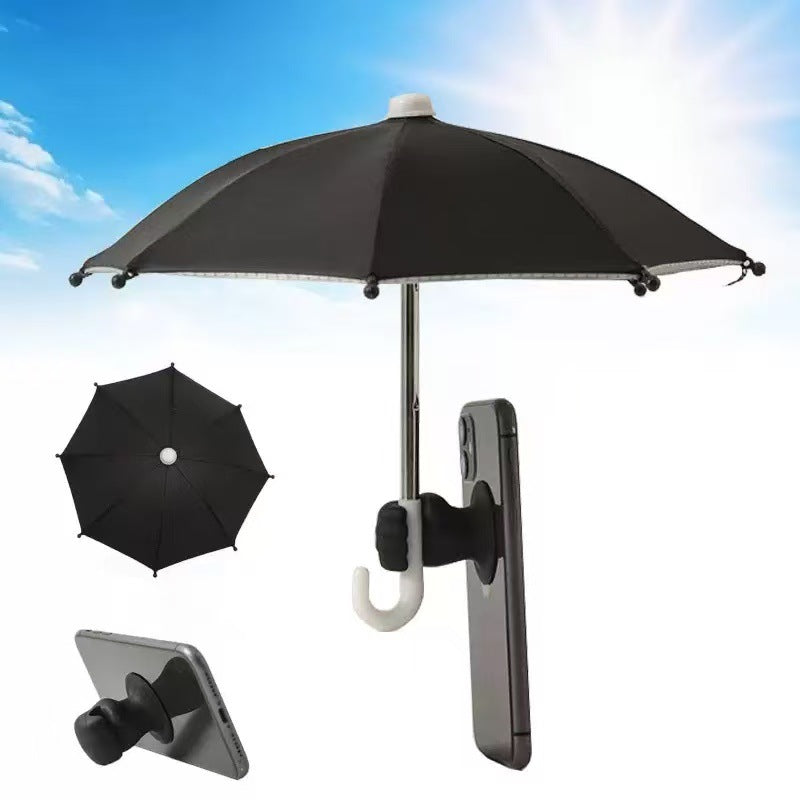 ☂️📱Justerbart mobilställ med solskydd – Universell sugkoppshållare i grisdesign